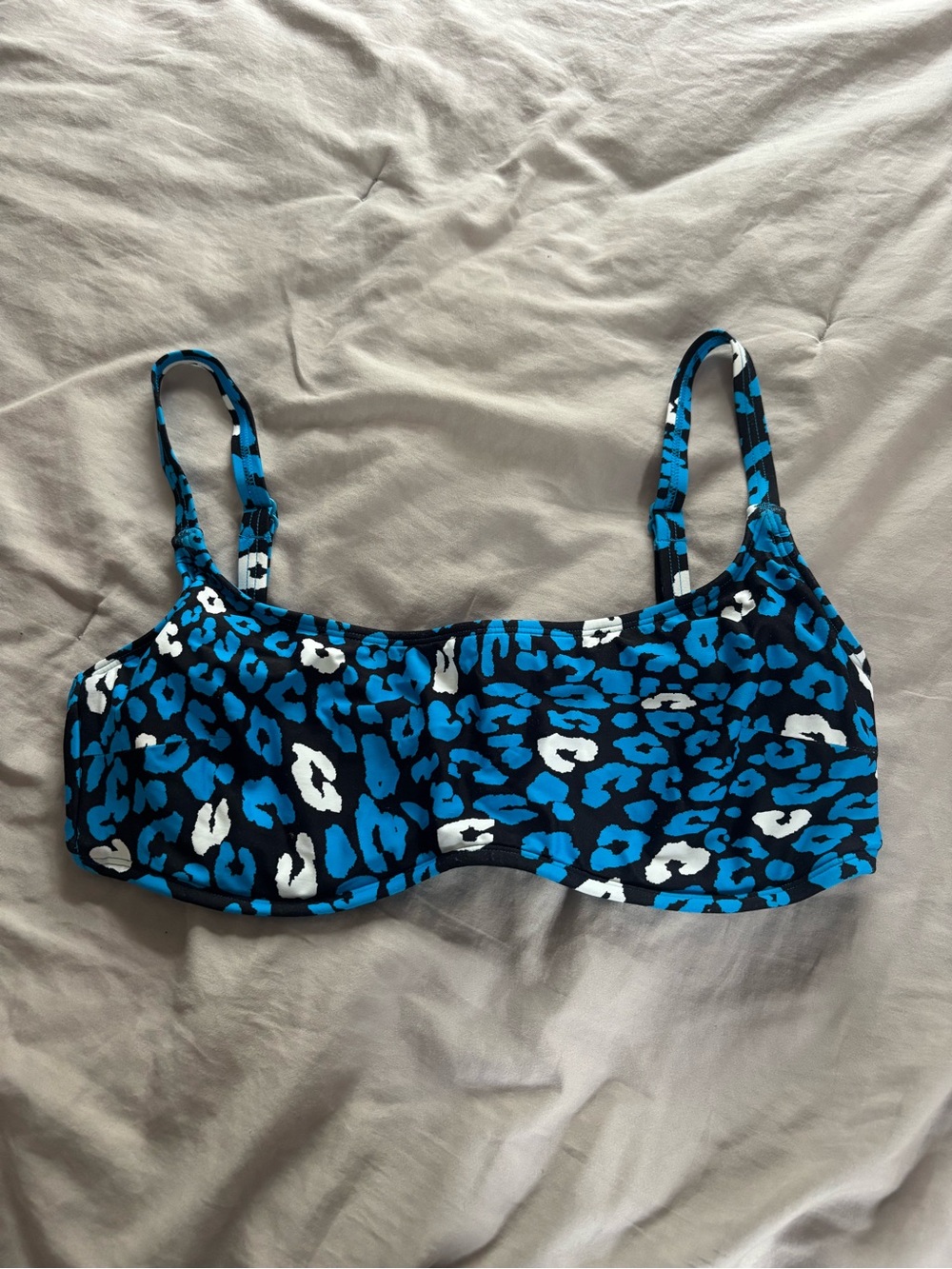 Coco Reef Blue Black White Animal Print Swim Top